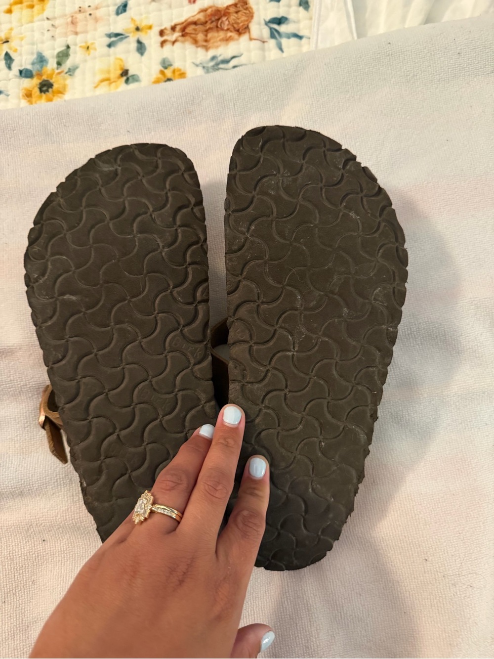 Birkenstock Brown Leather Thong Sandals - Picture 3 of 4